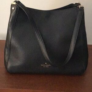 Kate Spade Black Textured Leather Shoulder Bag
